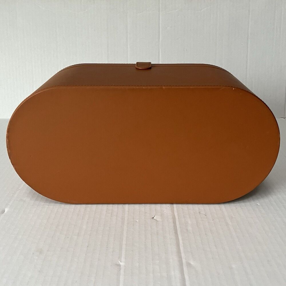 DYSON Airwrap Styler Leather Large Storage Hard Box Cognac Brown Tan CASE ONLY - Picture 4 of 12